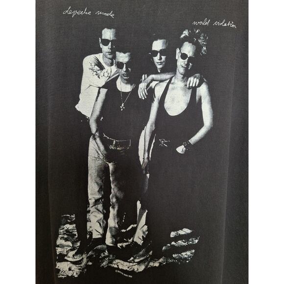 Depeche Mode World Violation Tour 1990 Vintage Band T-Shirt XL Black Tee - Picture 3 of 8